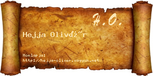 Hejja Olivér névjegykártya